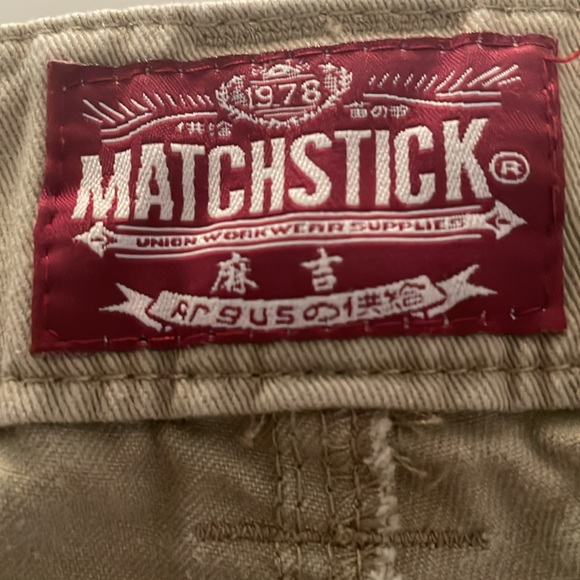 Matchstick Khaki Cargo Pants-Drawstring cuffs- Size 38 - Picture 8 of 14